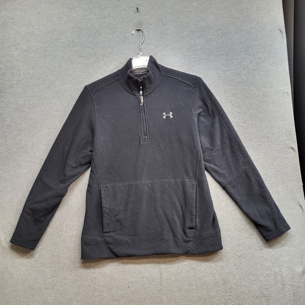 Under Armour Men Sweatshirt Large Black 1/4‎ Zip Storm Fleece Pullover